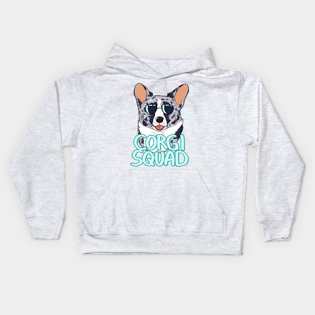 CORGI SQUAD (merle) Kids Hoodie by mexicanine